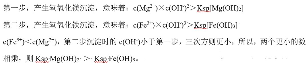 不同类型的沉淀，一定无法比较Ksp的大小关系？
