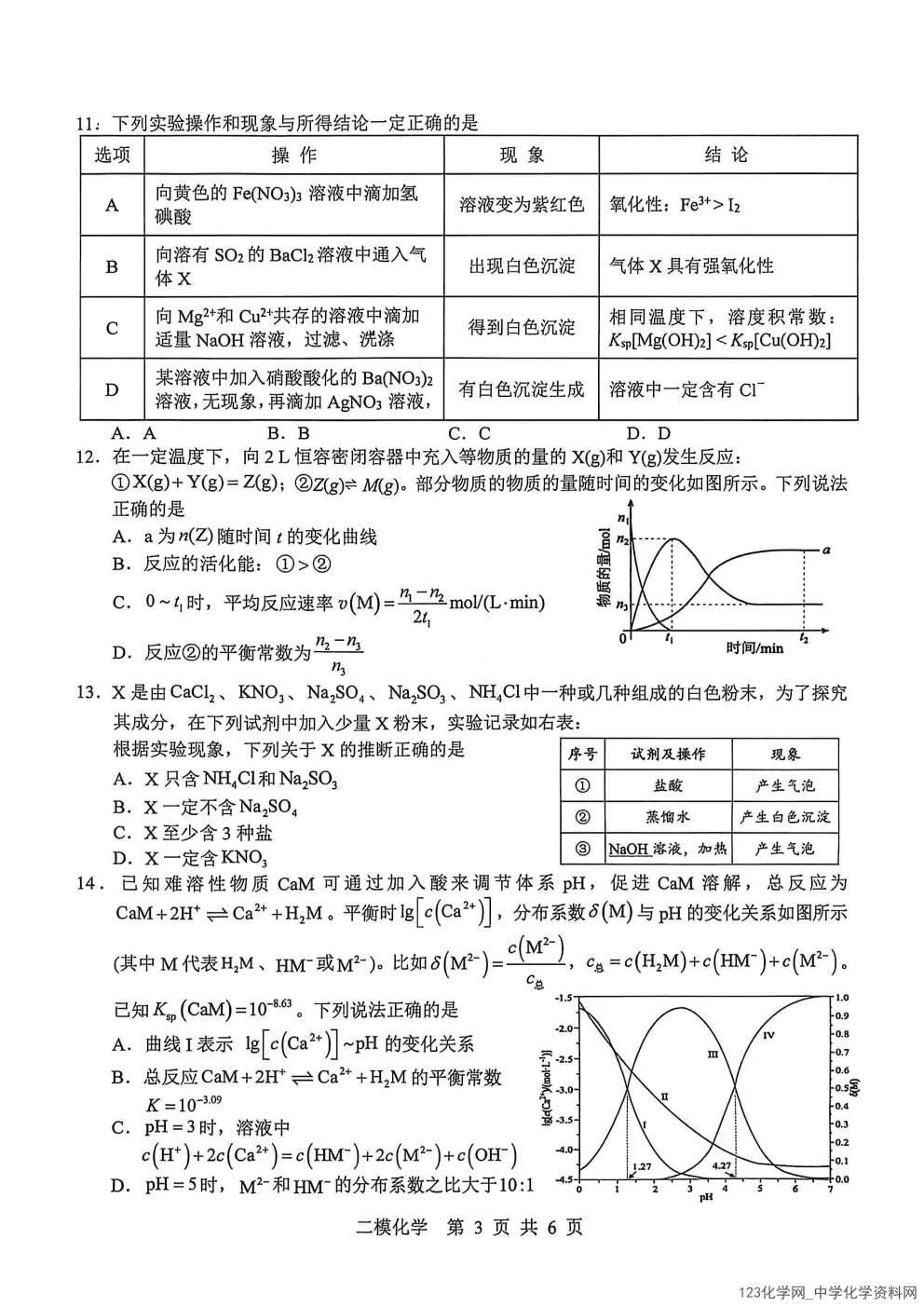 江西省上饶市2026年4月高三年级第二次高考模拟考试（上饶二模）化学试卷含答案