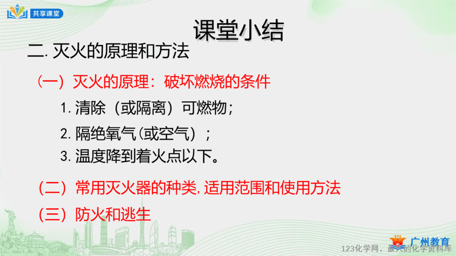 课时44_第七单元_课题1 第二课时 灭火的原理和方法-课件-19