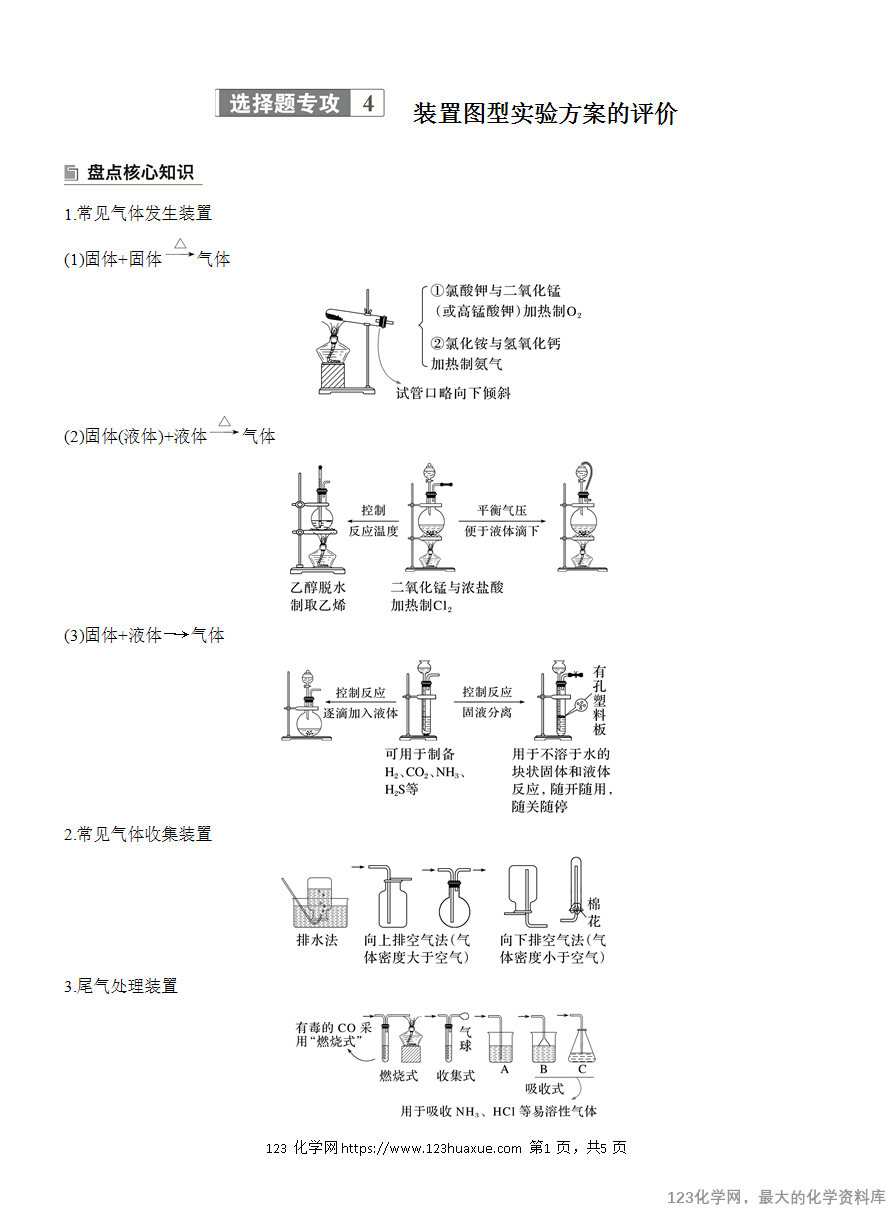 【学案】2025高考化学大二轮复习专题7选择题专攻4 装置图型实验方案的评价-1