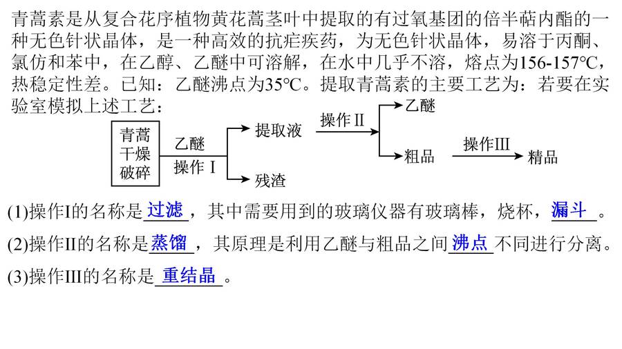优质课件高三一轮复习有机物的分离与提纯《青蒿素的研究过程》(萃取、蒸馏)_21