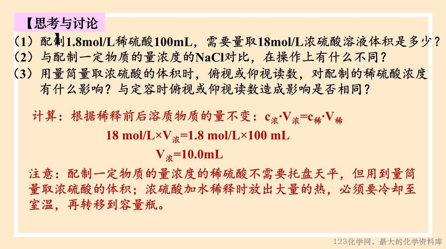 物质的量浓度