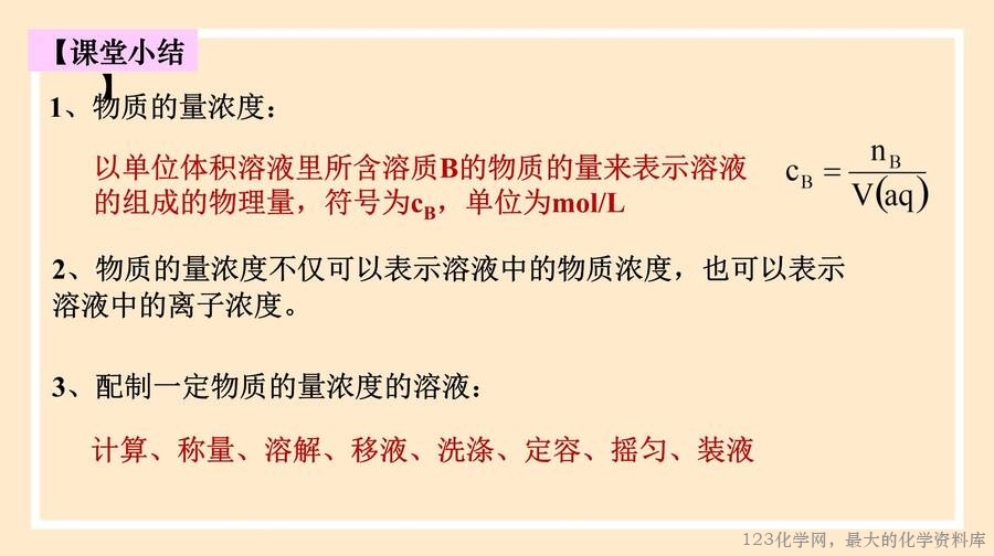 物质的量浓度