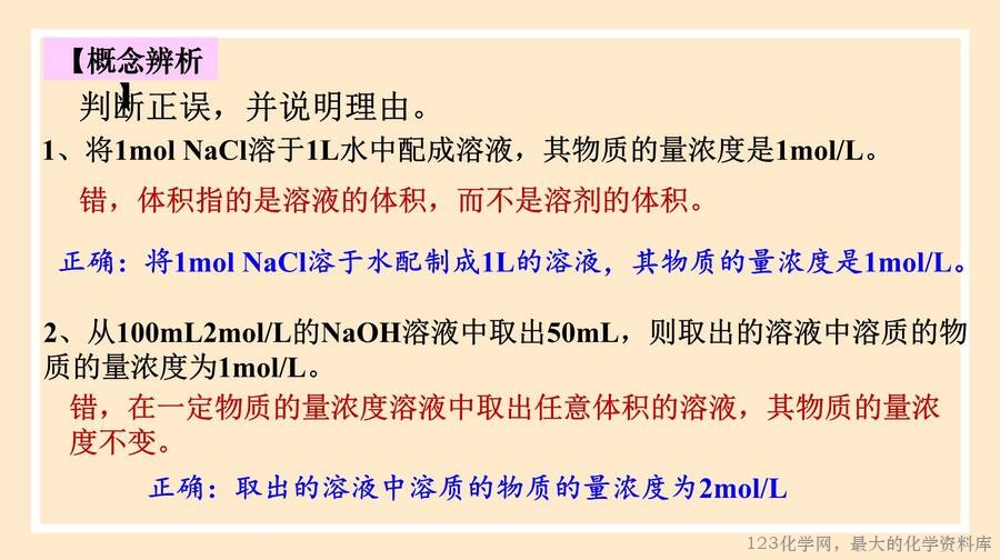 物质的量浓度