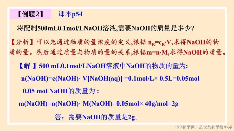 物质的量浓度