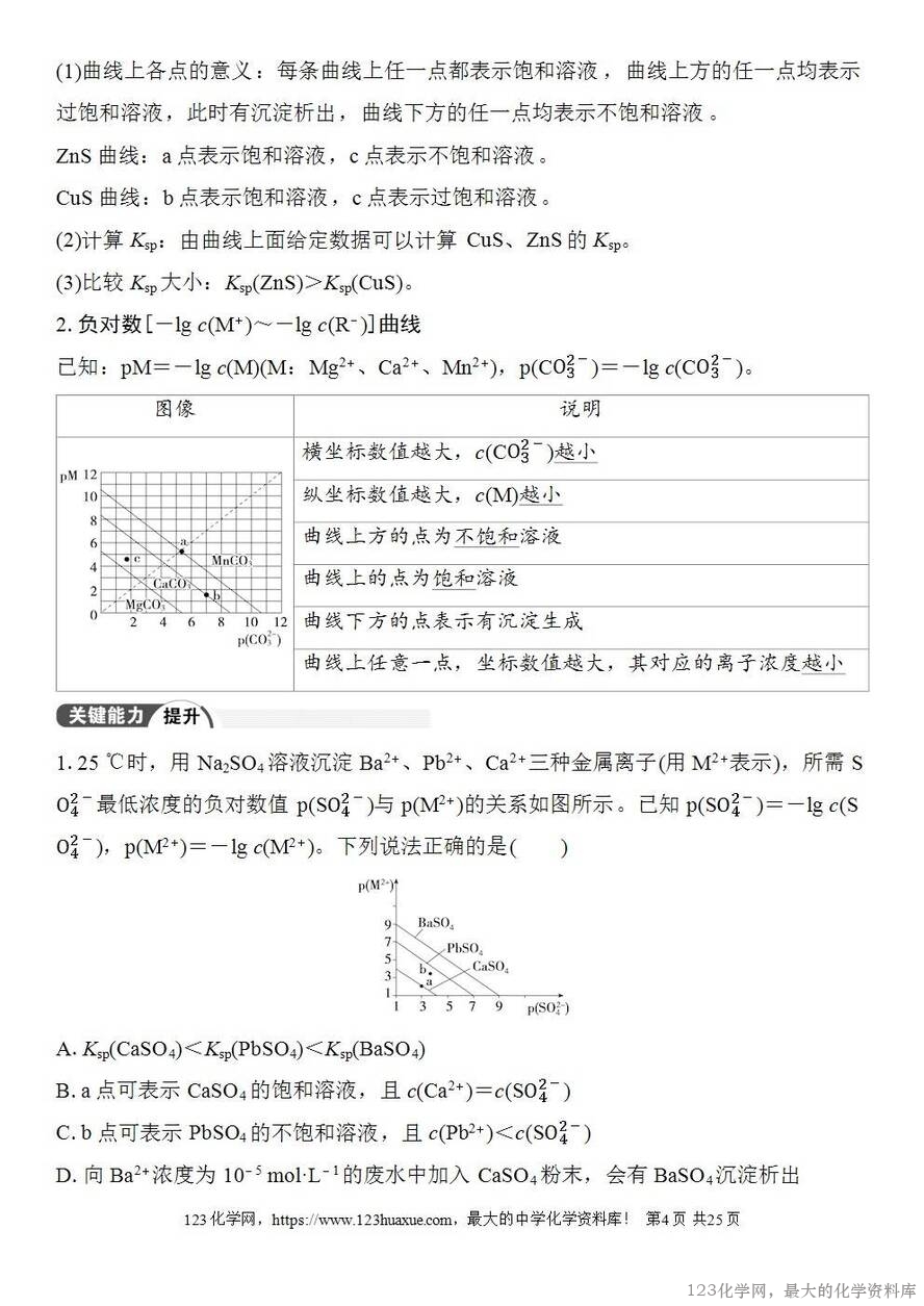 [学案+练习+课件]2026高考化学一轮复习第52讲沉淀溶解平衡图像-4