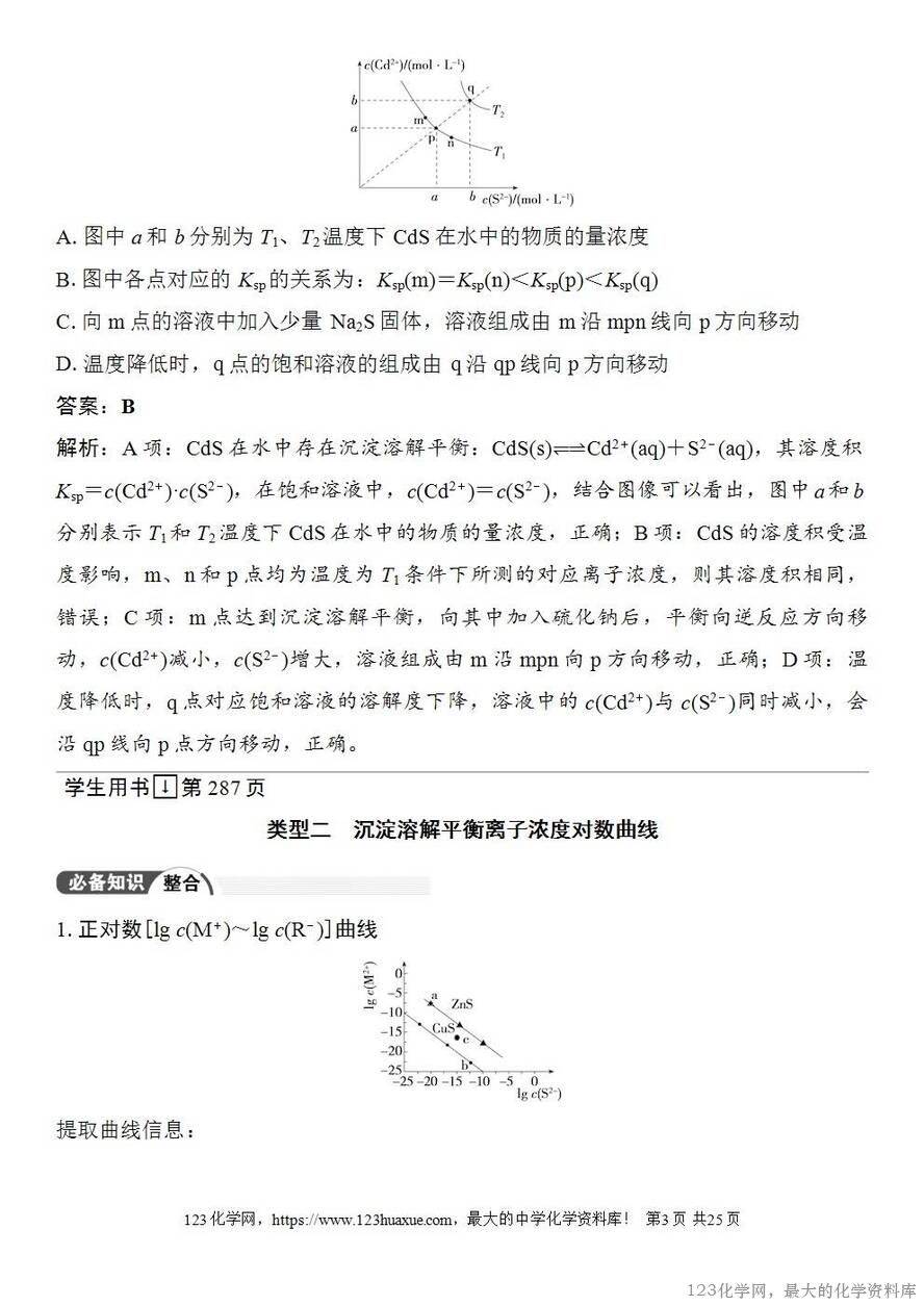 [学案+练习+课件]2026高考化学一轮复习第52讲沉淀溶解平衡图像-3