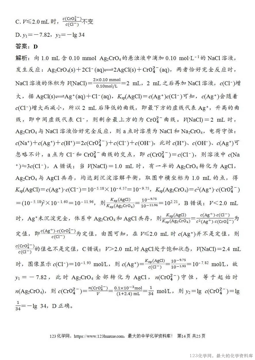 [学案+练习+课件]2026高考化学一轮复习第52讲沉淀溶解平衡图像-14