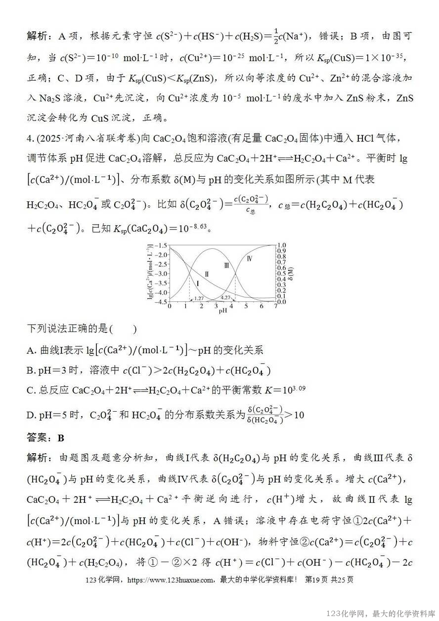 [学案+练习+课件]2026高考化学一轮复习第52讲沉淀溶解平衡图像-19