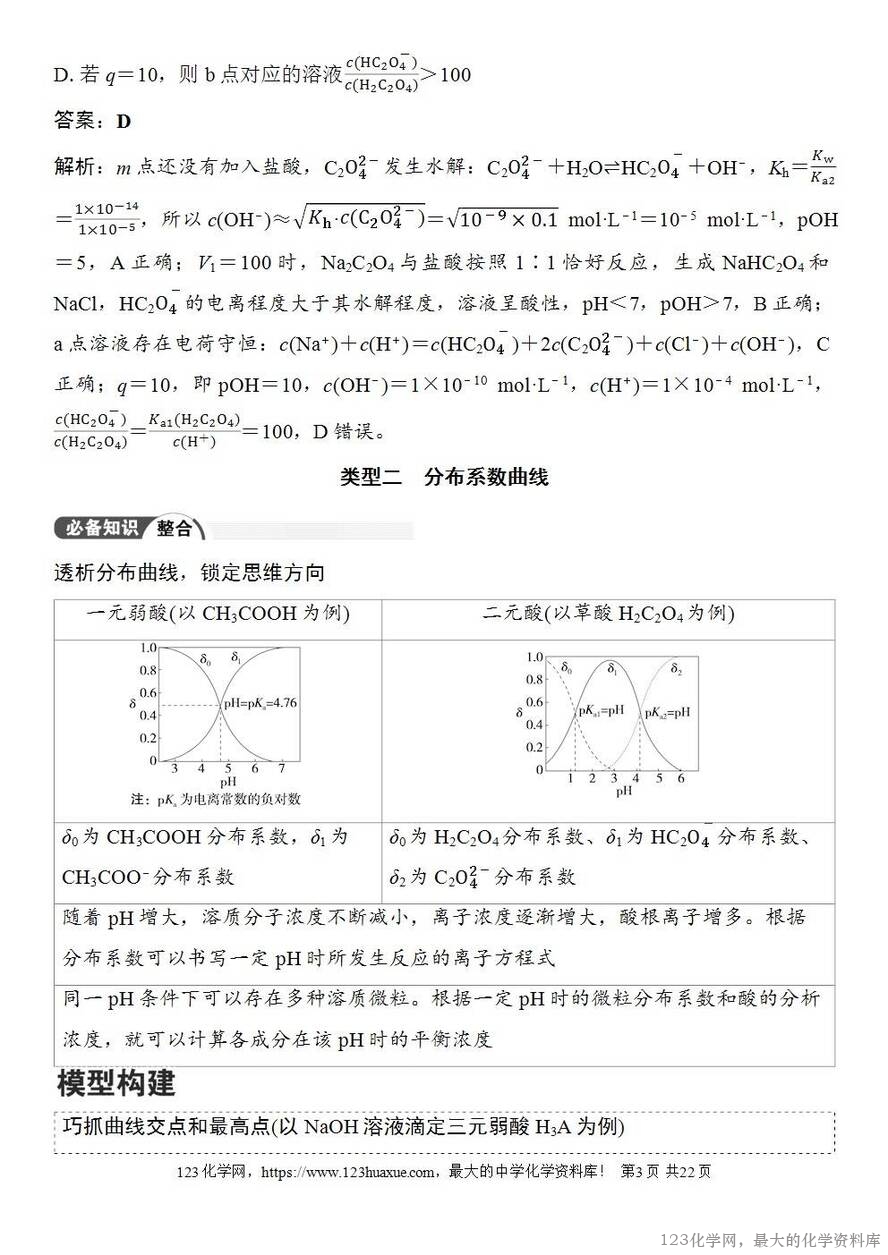 [学案+练习+课件]2026高考化学一轮复习第50讲用特殊点巧析电解质溶液图像-3