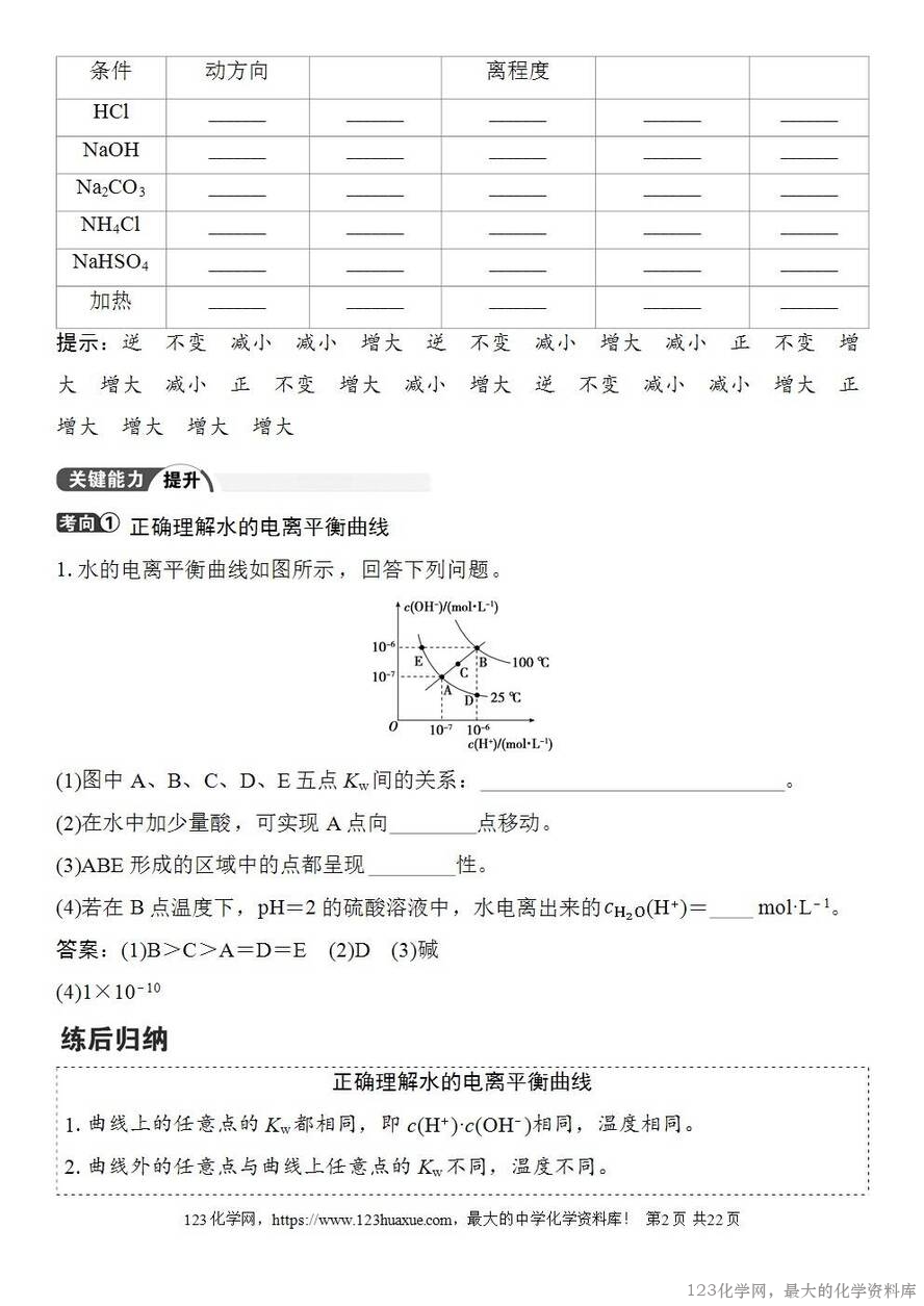 [学案+练习+课件]2026高考化学一轮复习第46讲水的电离和溶液的pH-2