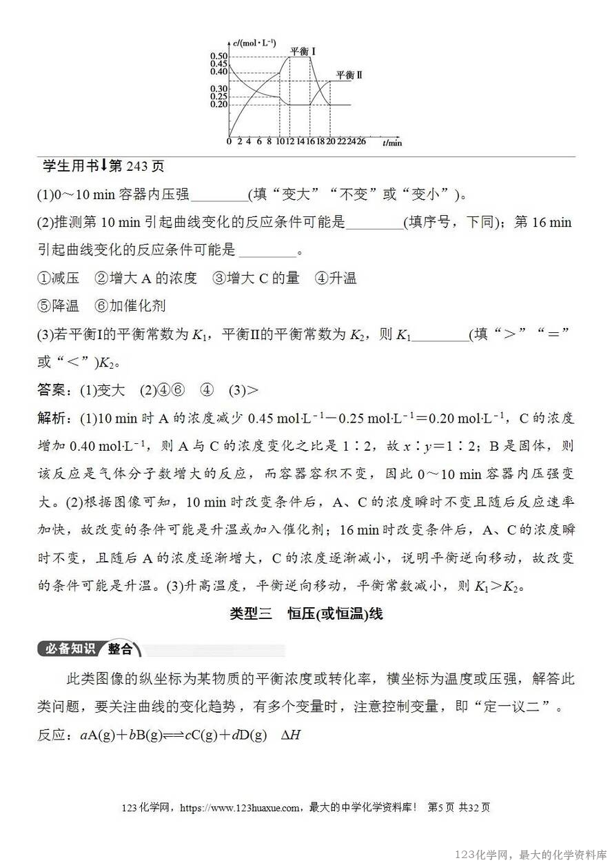 [学案+练习+课件]2026高考化学一轮复习第44讲化学反应速率与化学平衡图像-5