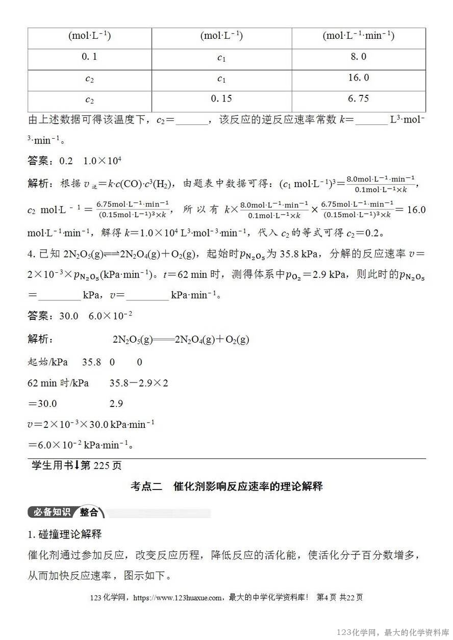 [学案+练习+课件]2026高考化学一轮复习第39讲过渡态理论催化剂对化学反应的影响-4