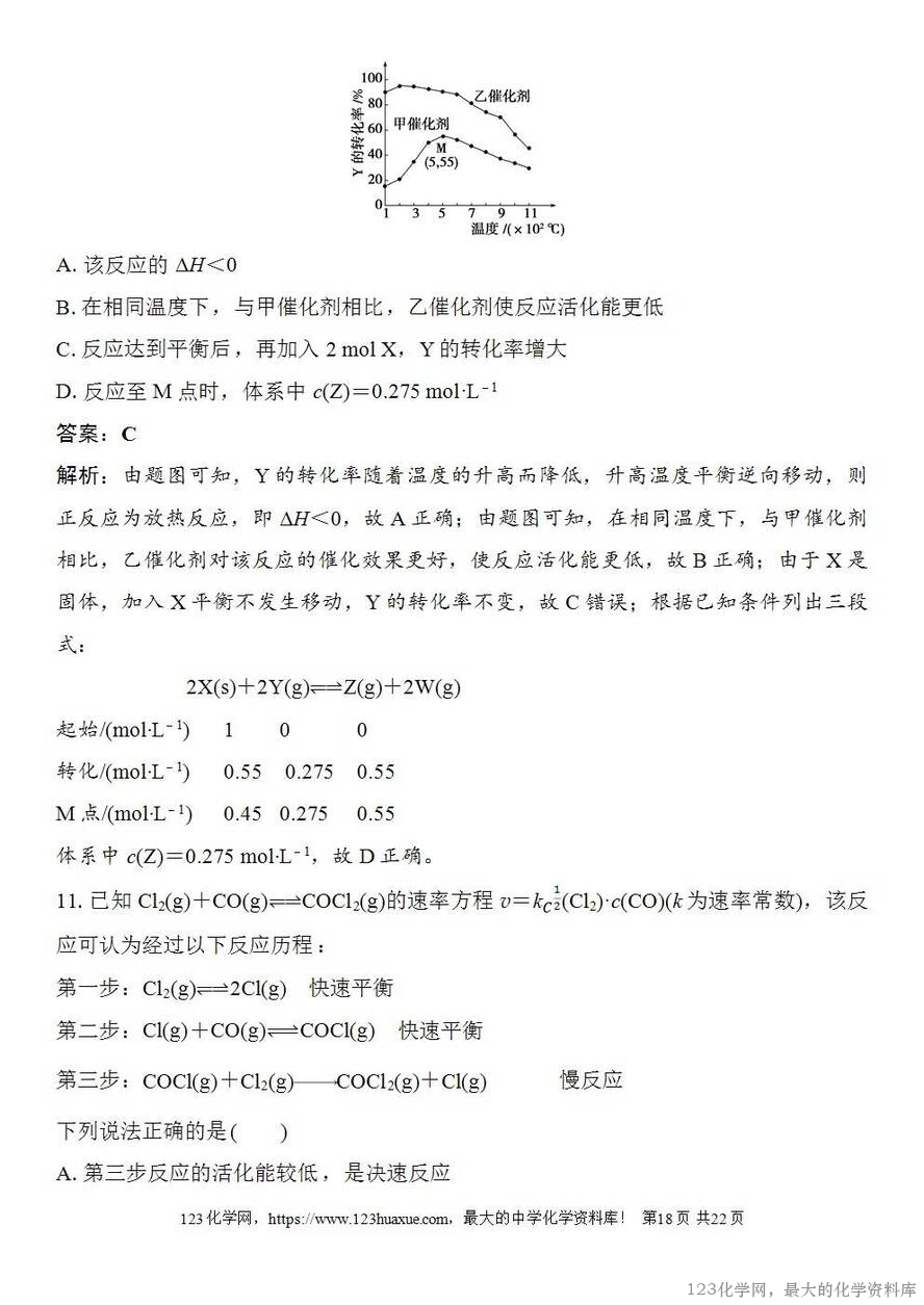 [学案+练习+课件]2026高考化学一轮复习第39讲过渡态理论催化剂对化学反应的影响-18