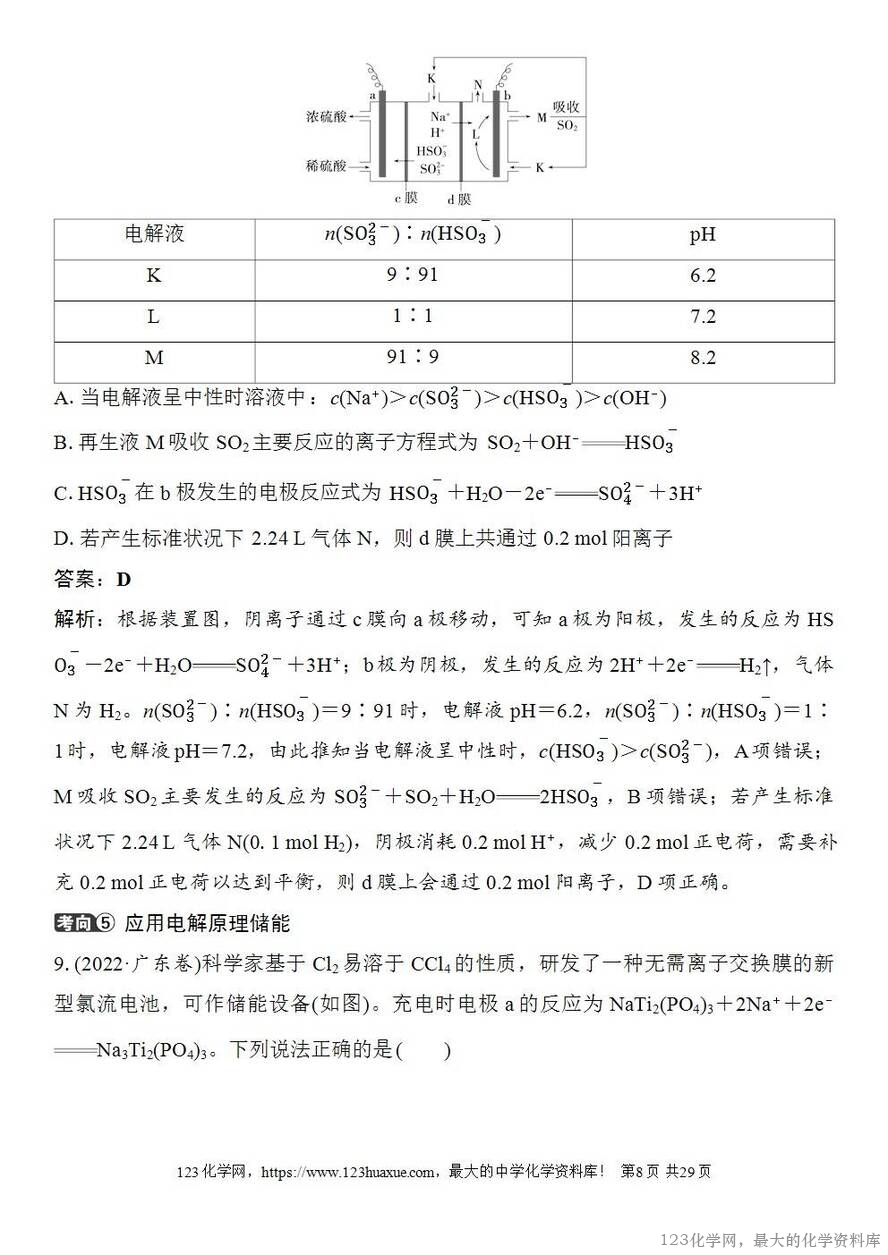 [学案+练习+课件]2026高考化学一轮复习第37讲电解原理创新应用-8
