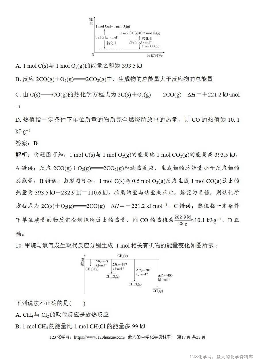 [学案+练习+课件]2026高考化学一轮复习第32讲反应热热化学方程式及能源-17