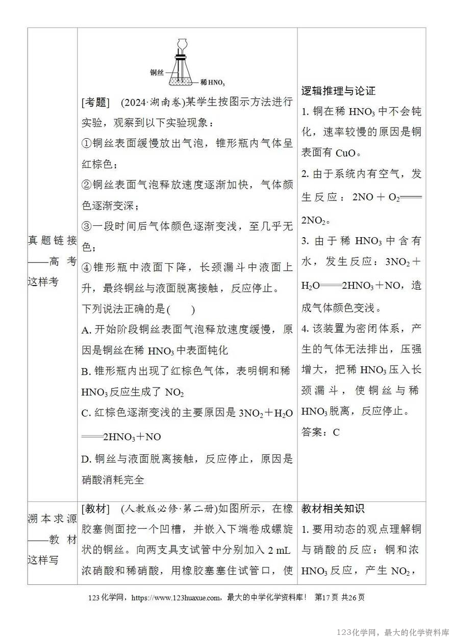[学案+练习+课件]2026高考化学一轮复习第19讲氮及其氧化物硝酸-17