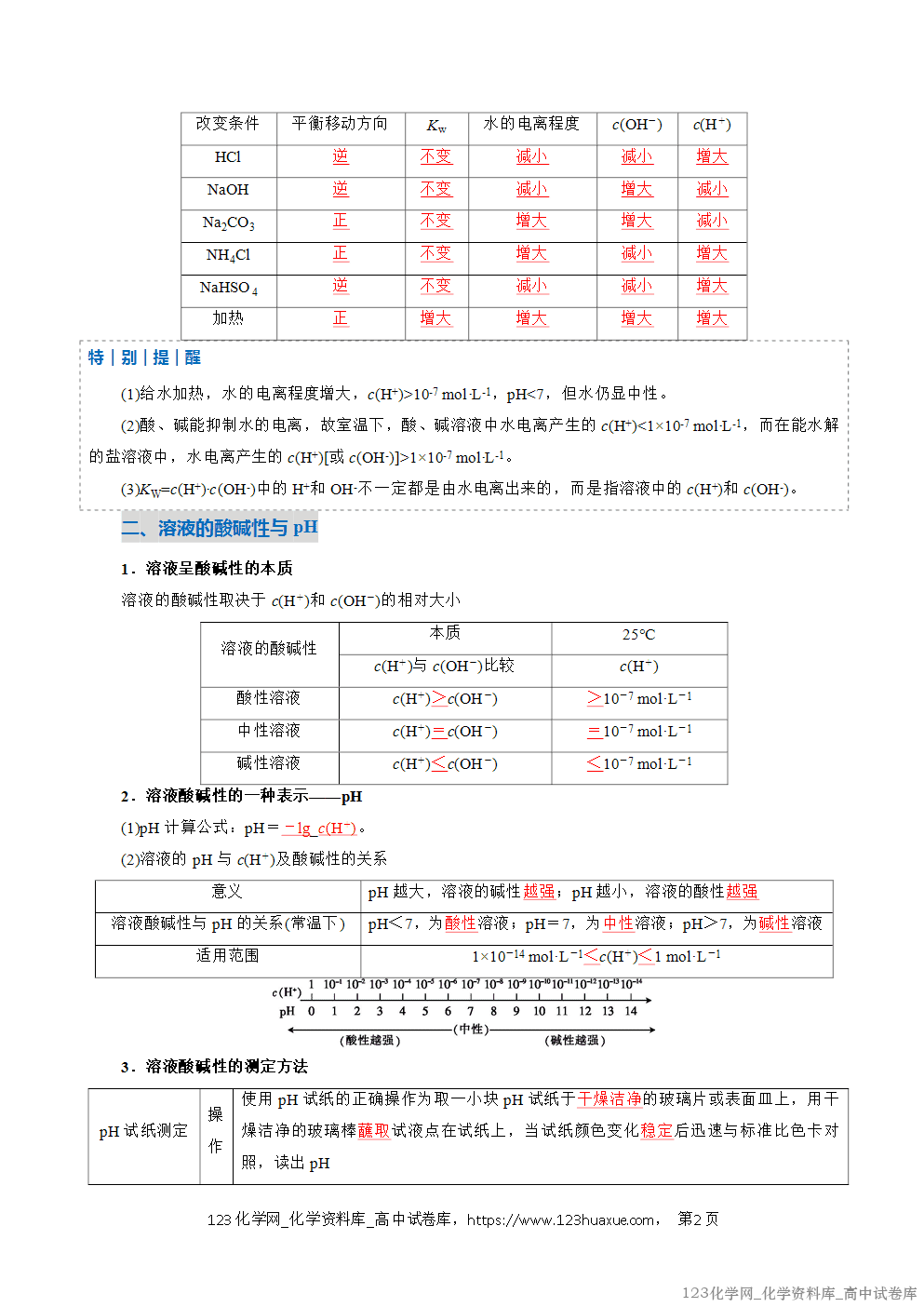 2025~2026学年高二化学上学期期中考试复习考点大串讲专题06水的电离与溶液的pH复习讲义(教师版) 2025~2026学年高二化学上学期期中考试复习考点大串讲专题06水的电离与溶液的pH复习讲义(教师版)