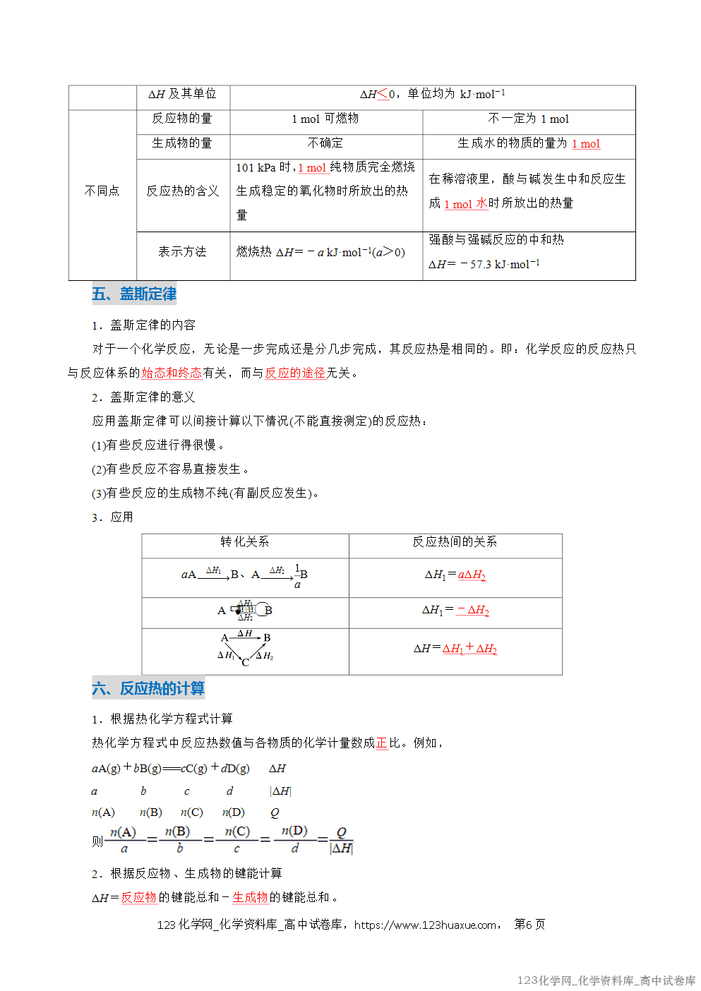 2025~2026学年高二化学上学期期中考试复习考点大串讲专题01化学反应的热效应复习讲义(教师版) 2025~2026学年高二化学上学期期中考试复习考点大串讲专题01化学反应的热效应复习讲义(教师版)