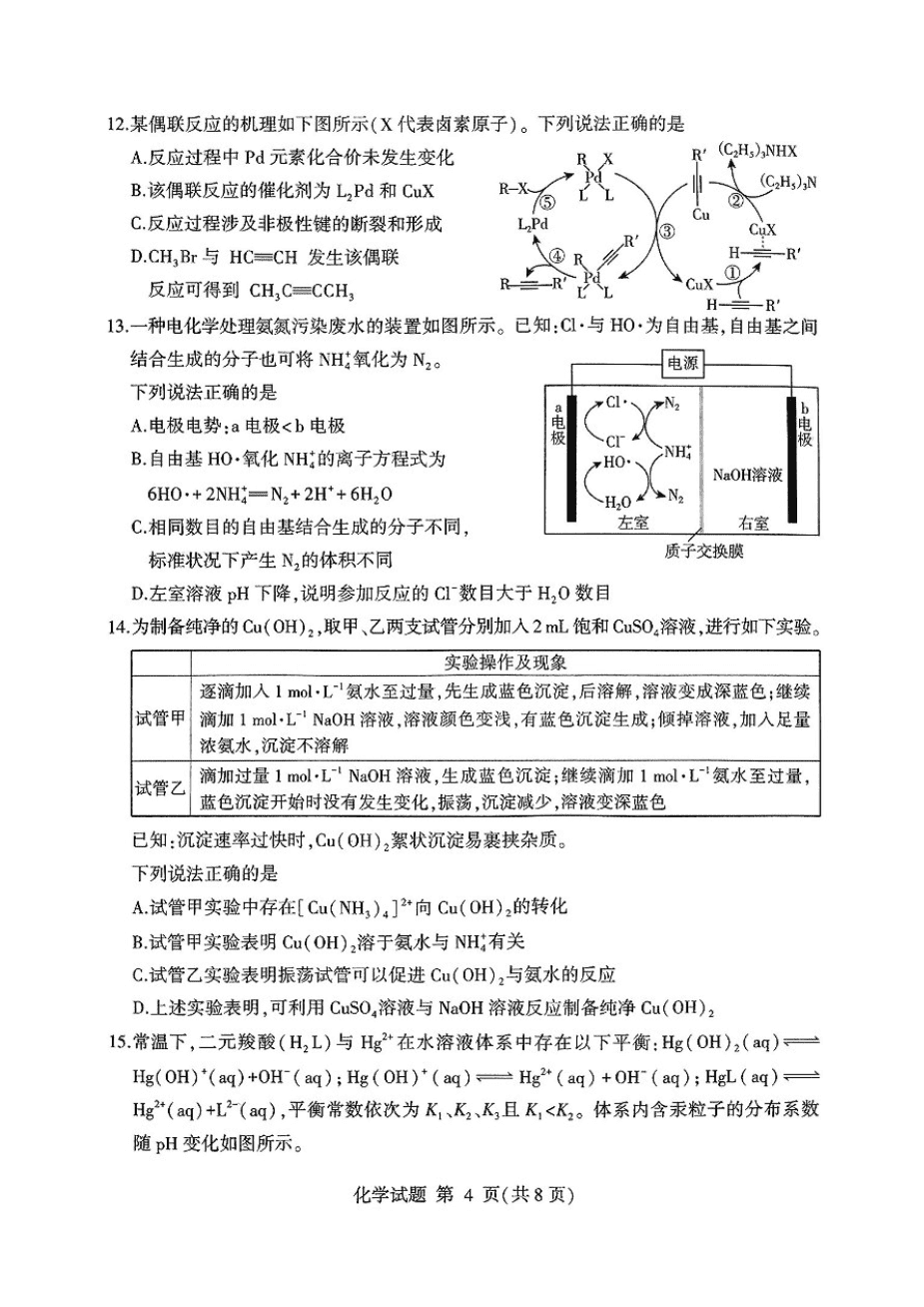 山东省临沂市普通高中学业水平等级考试模拟试题化学-4